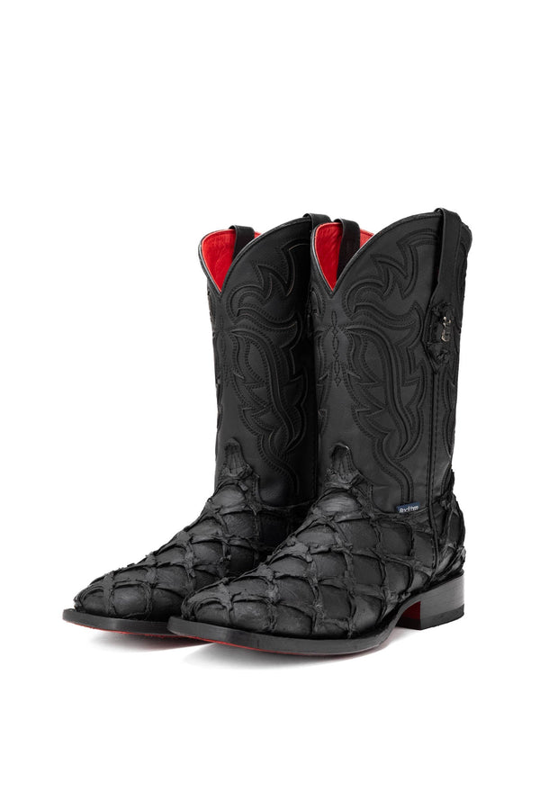 Red Bottom Outlaw | Pirarucu Fish Print Boot