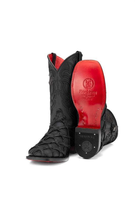 Red Bottom Outlaw | Pirarucu Fish Print Boot