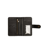 Unisex black cowhide wallet handcrafted by Third Coast, open view
