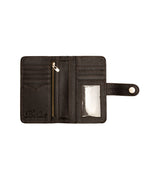 Unisex brown cowhide wallet handcrafted by Third Coast, open view