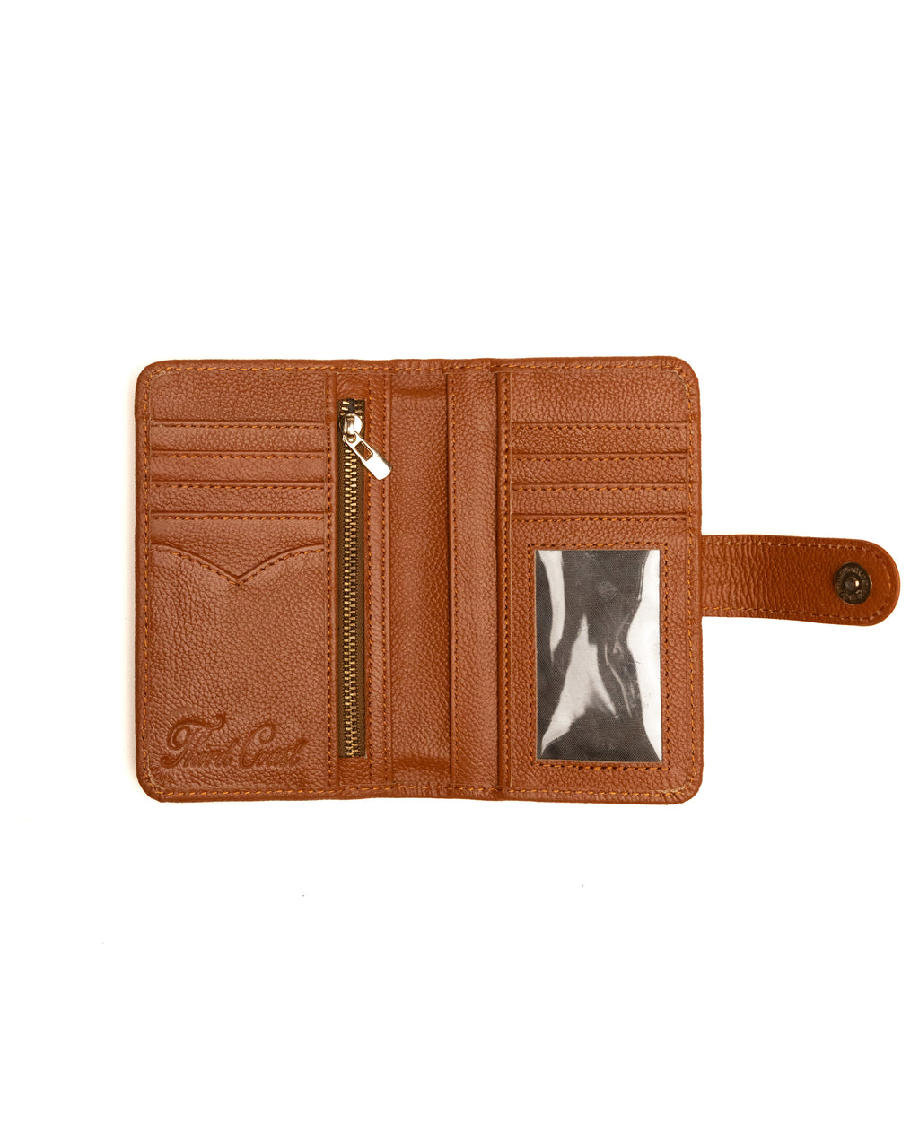 Unisex Red Angus cowhide wallet handcrafted by Third Coast, open view